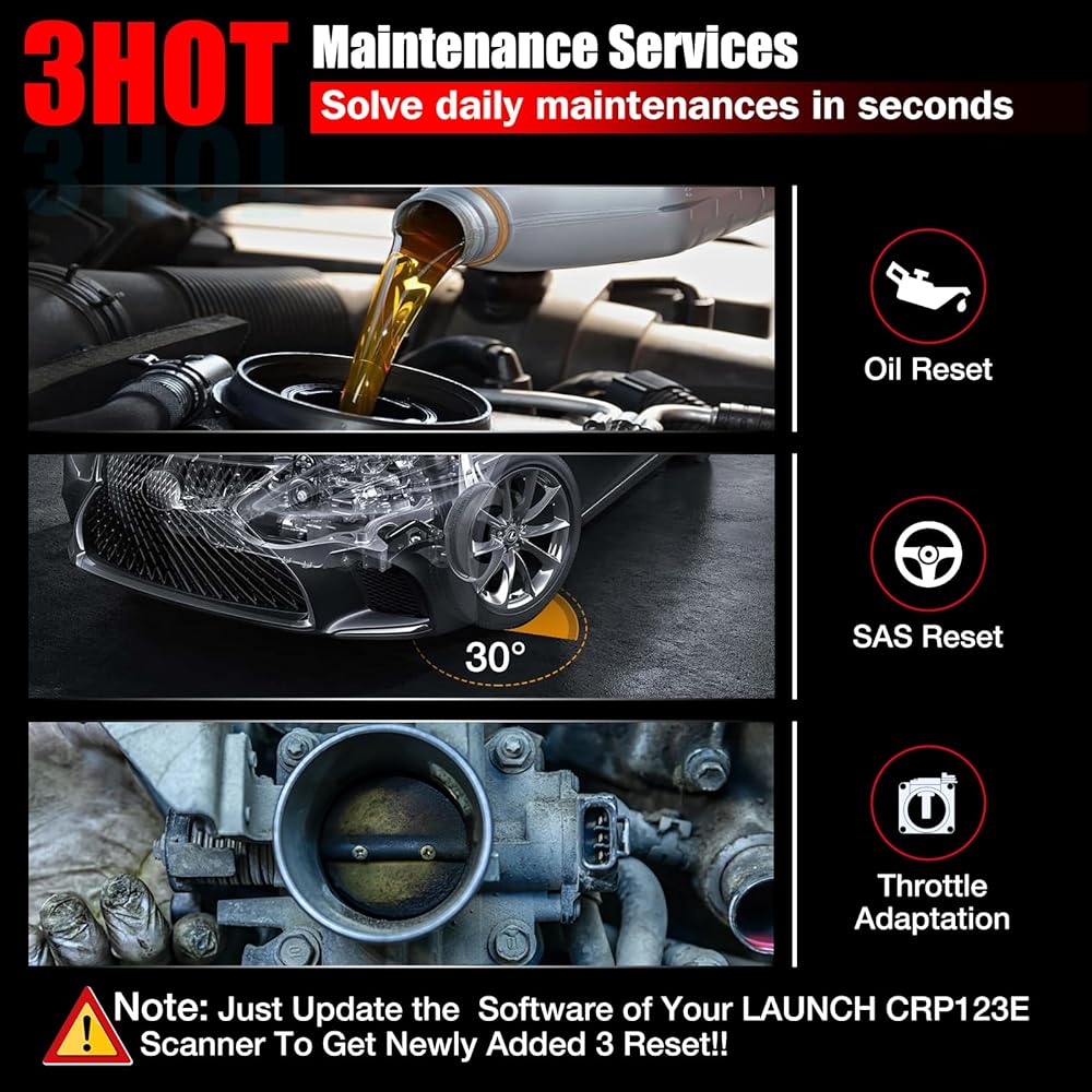 LAUNCH CRP123E OBD2 Scanner Engine Slans Mission ABS SRS Scan Tool Code Leader Oil Reset SAS Reset Throttle Adapter Wi-Fi Update Automatic VIN Car Diagnosis Tool All model compatible version CRP123