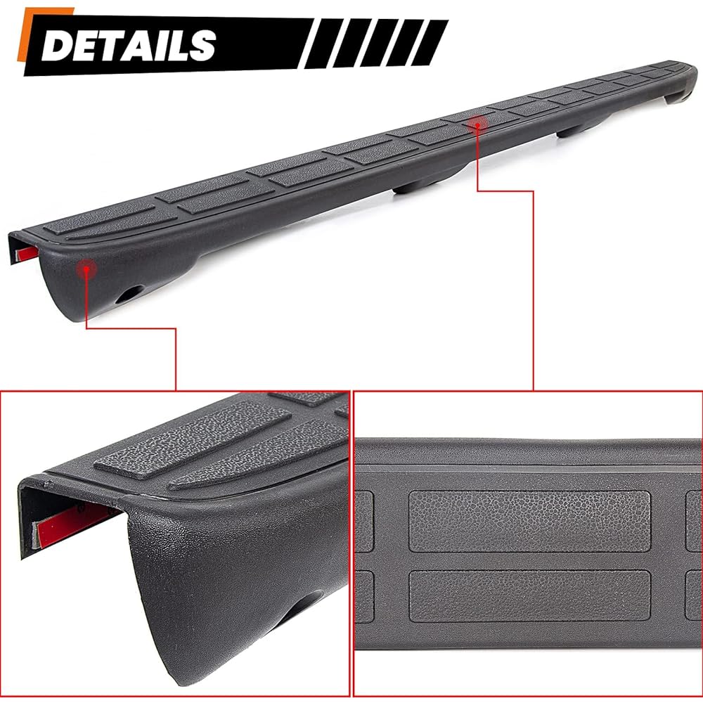 ECOTRIC Tail Gate Spoiler Cap Cover #15932249 #1909101 1999-2007 Chevrolet Silverad GMC Sierra replacement Molding Top Protector Texture Black