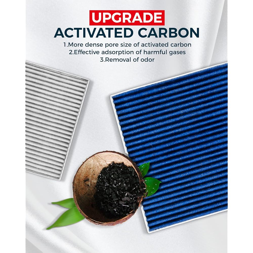 KAX Cabin Air Filter GCF022 (CF11671) CX7 RAM1500 1500 Class 2500 3500 4500 5500 Cabin Filter Strong adsorbed Cavin Filter Upgrade Activated Carbon