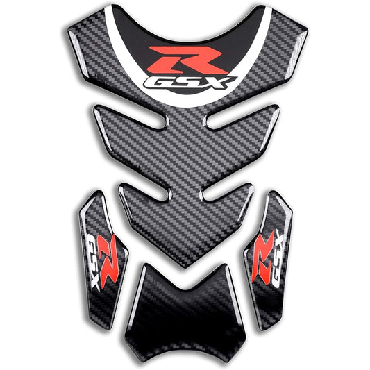 REVSOSTAR Real Carbon Look Motorcycle Reflective Sticker Vinyl Decal Emblem Protection Gas Tank Pad for Gixxer GSXR 600 750 2006-2016 / GSXR1000 2007-2008 GSXR1300 Hayabusa 2008-2016