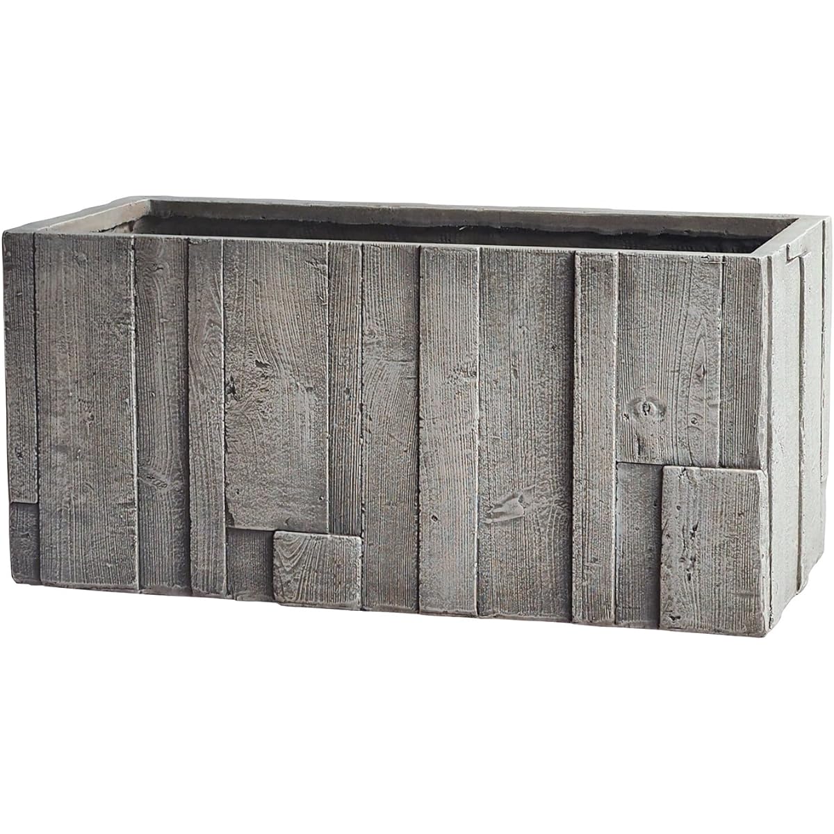 Green Pot Pattern Planter White Gray Wood 80cm GA-0880WH