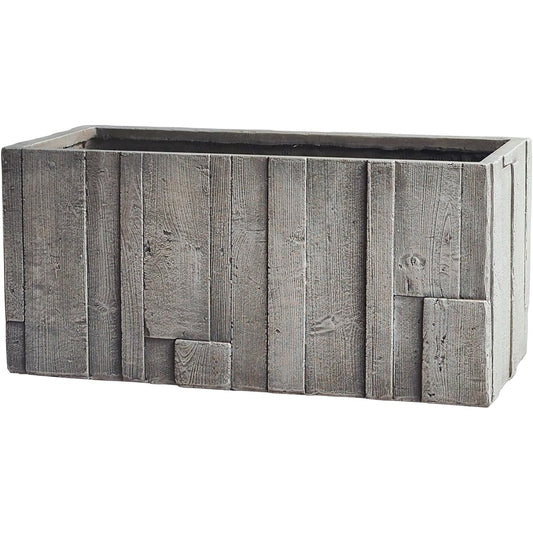 Green Pot Pattern Planter White Gray Wood 80cm GA-0880WH