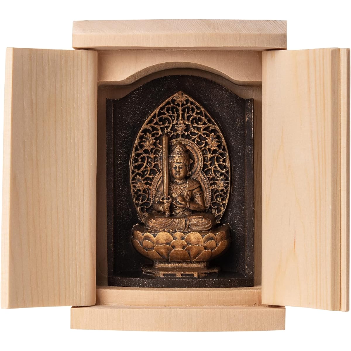 Zeku Kokuzo Bodhisattva Buddha statue with Zushi (gold antique finish) Teikakuyama Jujuin prayer _ Born in the Year of the Ox and the Tiger Twelve Zodiac Amulet Principal Image Zodiac (T00254-B