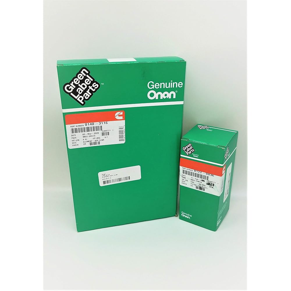CUMMINS ONAN 140-3116 Air filter & 122-0836 Oil Filter Kit