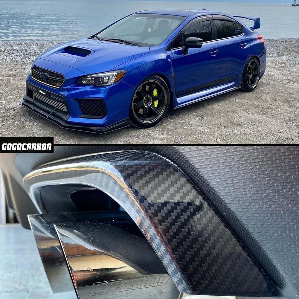 GOGOCARBON Exhaust Pipe Heat Shield Cover Scarf Guard Cowl Carbon Subaru WRX STI VAB/WRX S4 VAG 2015-2021 SUBARU Compatible Sedan Dry Carbon 3K Twill Lightweight Strong UV Clear Coating Exterior