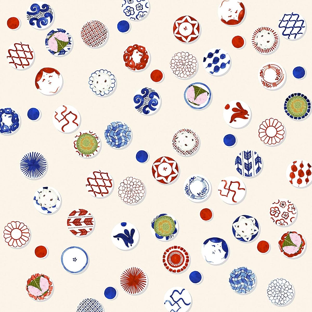 Asakura Senfu Furoshiki - Approx. 96 x 96cm Asakura Senfu Super Water Repellent Furoshiki Nagare Chirimen Small Plate