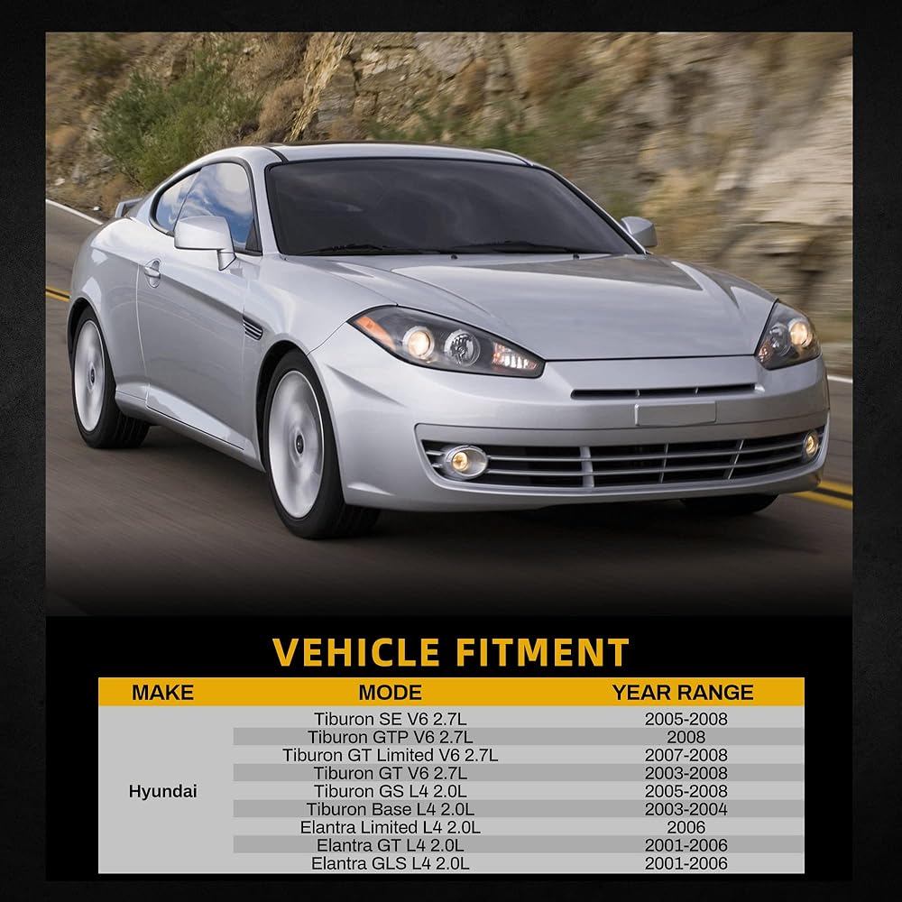 The radiator is compatible with the 2001-2006 Hyundai Erantra, 2003-2008 Hyundai Tibron 2.0L 2.7L L4 V6 DWRD1007