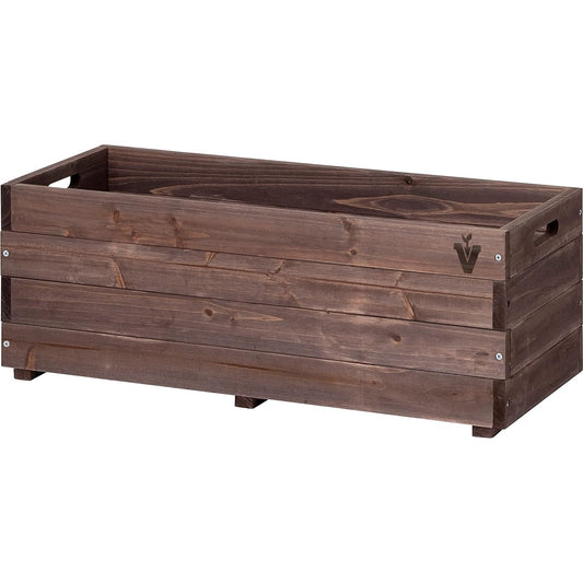 Takasho Planter Vegetable Terrace Planter Brown Wood [WSP-05B] Brown Wood Pot Flower Pot Wooden Vegetable Flower