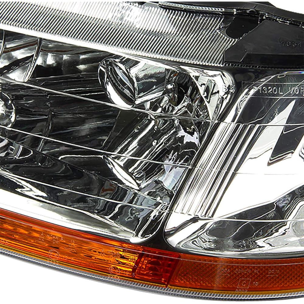 DNA MOTORING OEM-HL-0001-L Chrome Factory Style Style Site side Headlight replacement 98-02 For Accord