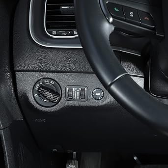 Headlight Switch Switch Knob Cabon Rim Carbon Fiber Interior Accessories 2015-2020 DODGE CHALLENGER 2010-2020 DODGE CHARGER 2011-2020 DODGE DURANGO