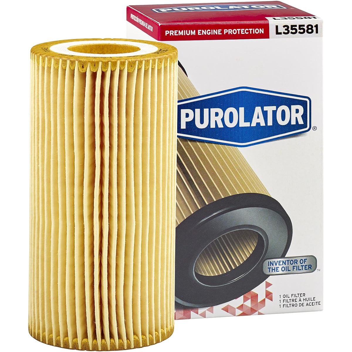 PUROLATOR L35581 Red Small Premium Engine Protection Cartridge Oil Filter