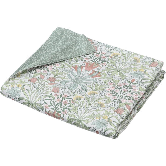 Nishikawa Morris Gallery Duvet Cover, Single, Washable, 100% Cotton, Woodland Weeds, Quick Snap for Easy On and Off, Opens to the Edge for Easy Insertion and Removal, Reversible, Made in Japan, Green PI03900693