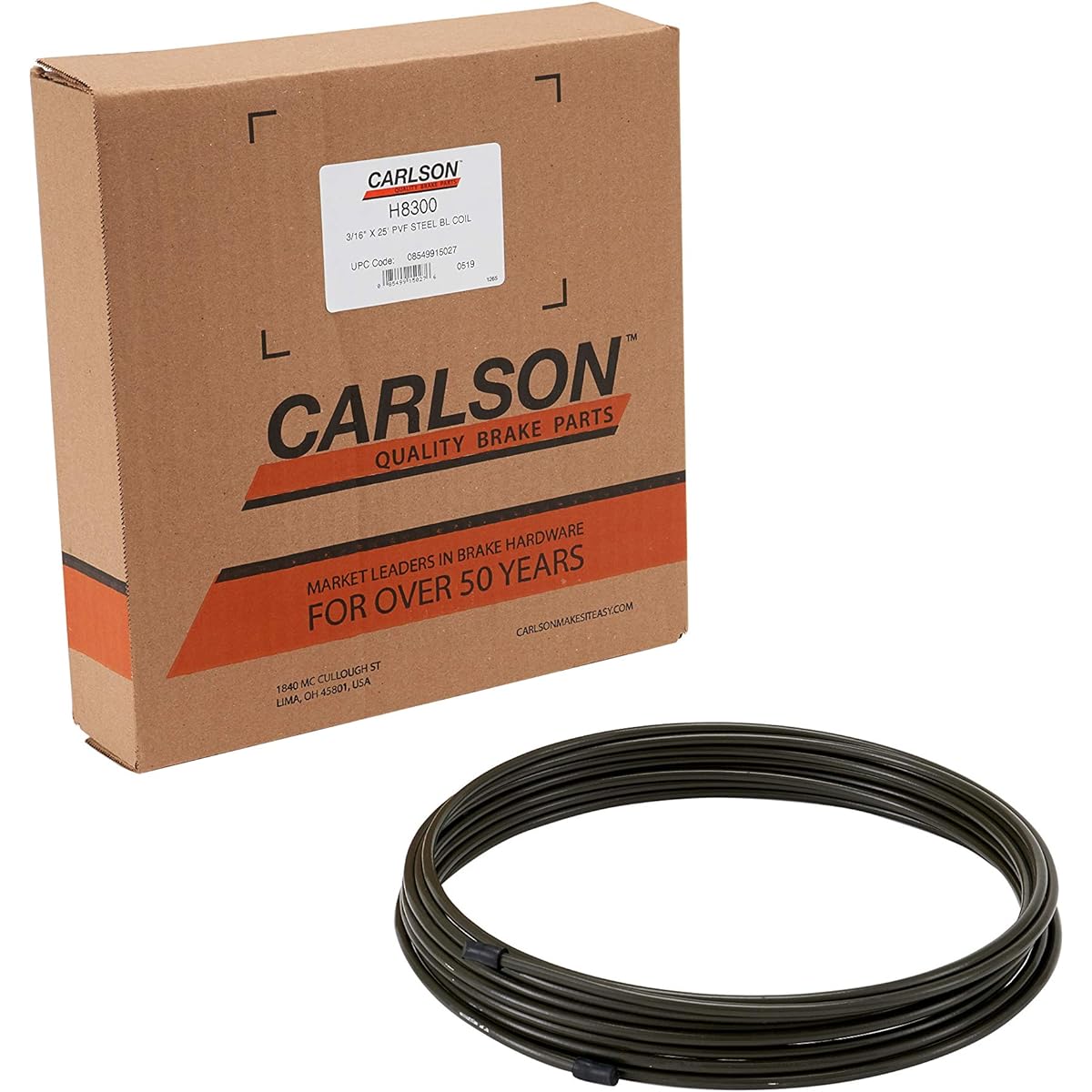 CARLSON Quality Brake Line H8300 25 'PVF Brake Line Coil 3/16 "