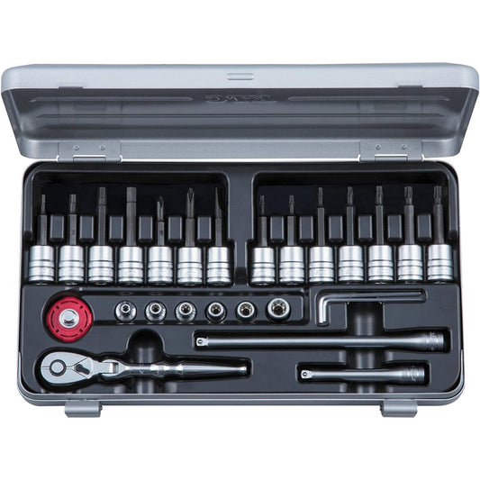 Kyoto Machinery Tools (KTC) 6.3sq.T-type tamper-proof Torx/E-type Torx hexagon bit socket wrench set TBT226HTH