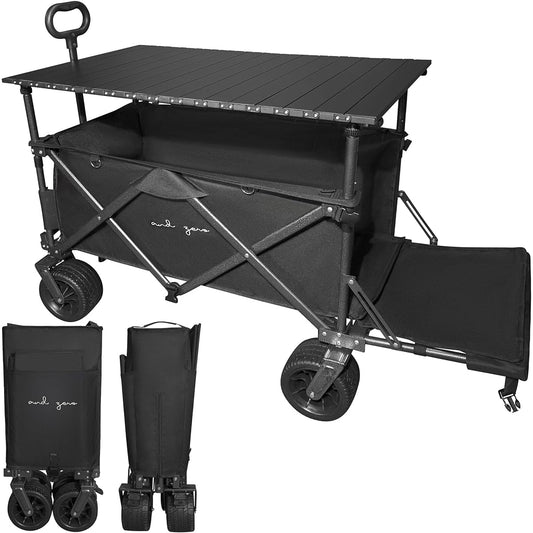 andzero carry wagon carry cart with cover table, wide tires, and brake (compatible with long items)