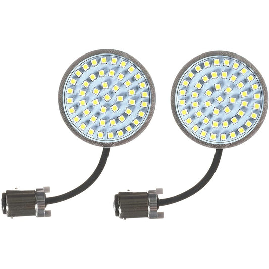 Eagle Lights Generation II Front LED Turn Signals White with Running Lights for Harley-Davidson Motorcycles 2" Bullet Style Turn Signals