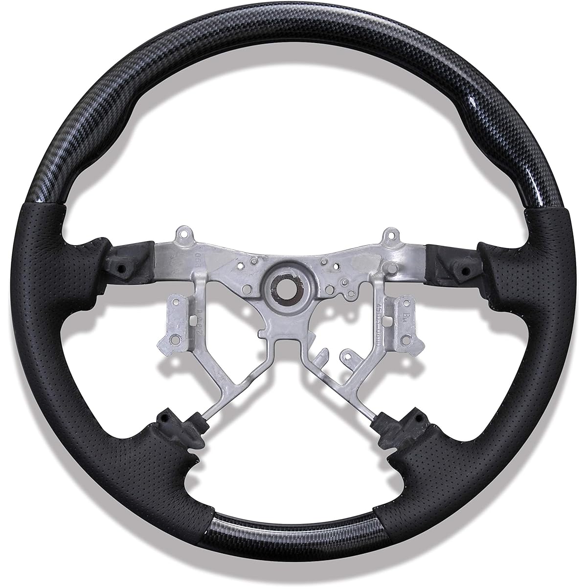 Car Dress-up Steering Hiace 200 Series 1-3 Type Normal Type Genuine Replacement Handle Wood Style Panel Luxury Punching Leather (Carbon Style)