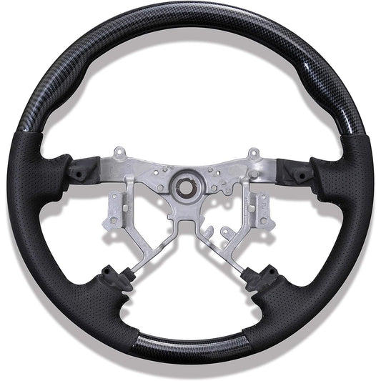 Car Dress-up Steering Hiace 200 Series 1-3 Type Normal Type Genuine Replacement Handle Wood Style Panel Luxury Punching Leather (Carbon Style)