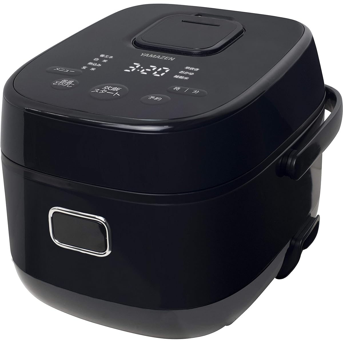 [Yamazen] IH rice cooker, 3 cups, for living alone, 8 types of cooking functions, IH type rice cooker, hot spring egg mode, brown rice, mixed grain rice, heat retention, reservation function, black YJK-E05(B)