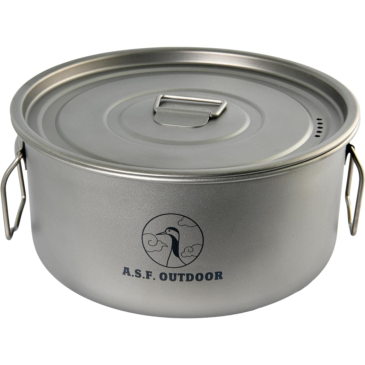 A.S.F. OUTDOOR Titanium cooker pot with lid, textured bottom 1900ml 19cm