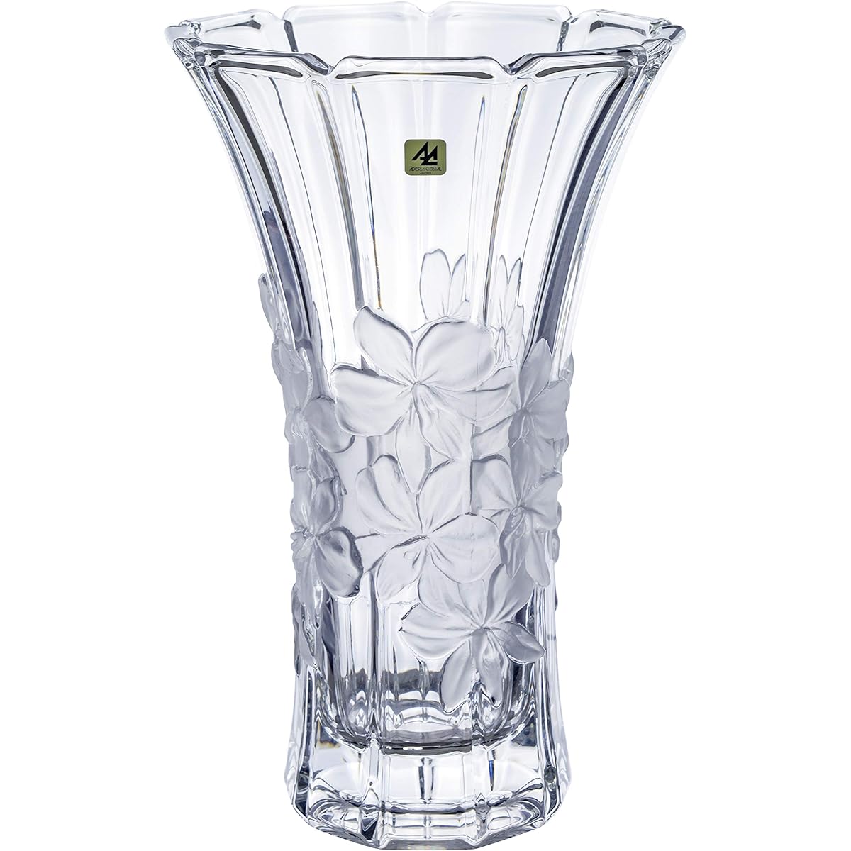 Adelia Glass Vase Large Clear φ17 x Height 27cm Orchid Pattern Crystal Made in Japan F-70400 Transparent