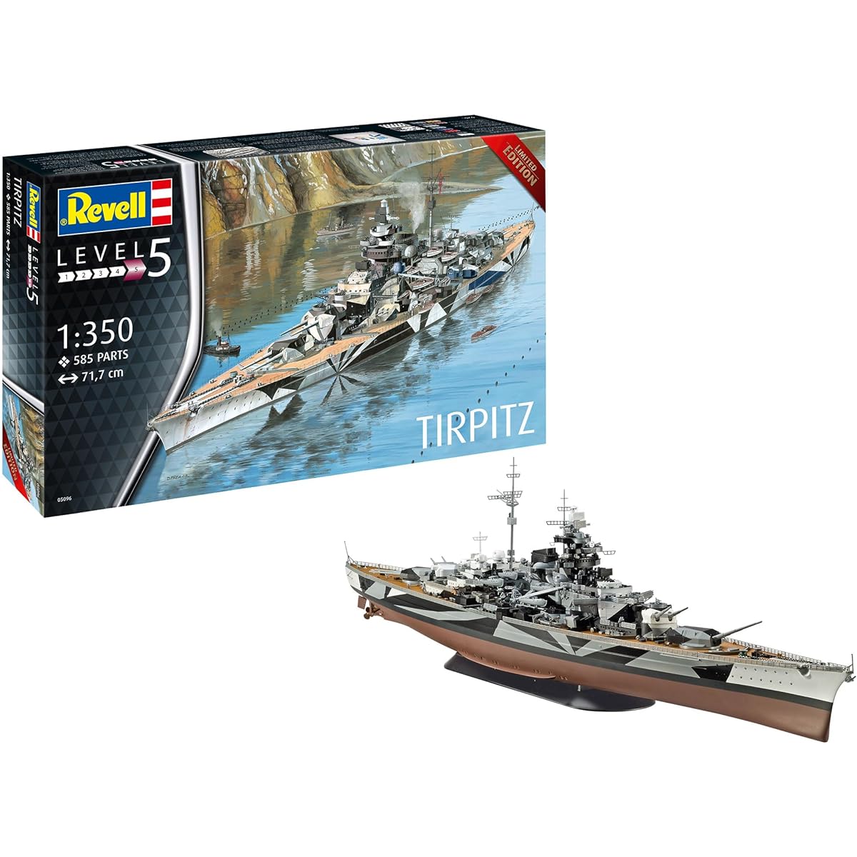 German level 1/350 German battleship Terpitz plastic model