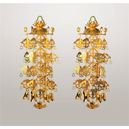 Lotus hats (Yoraku) (1 pair) Aluminum gold plated Yoraku Shiratama Kyoto Buddhist altar Isemura (Large (No. 5))
