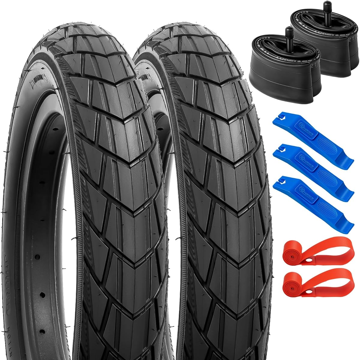 Set of 2, 12 1/2x2 1/4 Tire, 12 1/2x2 1/4 Bicycle Tire + Bicycle Tube American Style Valve 32mm + Bicycle Rim Tape + Tire Lever, Tire 12 1/2x2 1/4,12 1/2 2 1 /4 Electric Scooter Tire, 12 1/2x2 1/4 Children Bicycle Tire, 12 1/2 Inch Wheelchair Tire, C1959