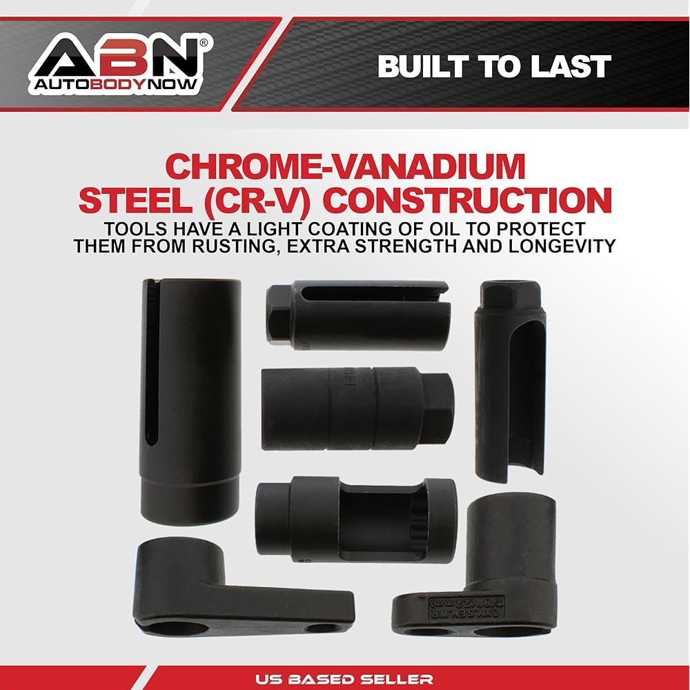 ABN Oxygen 02 Sensor Socket 7-Piece Tool Kit – 22mm (7/8in), 27mm, 29mm – All Vehicle O2 Removal and Installation