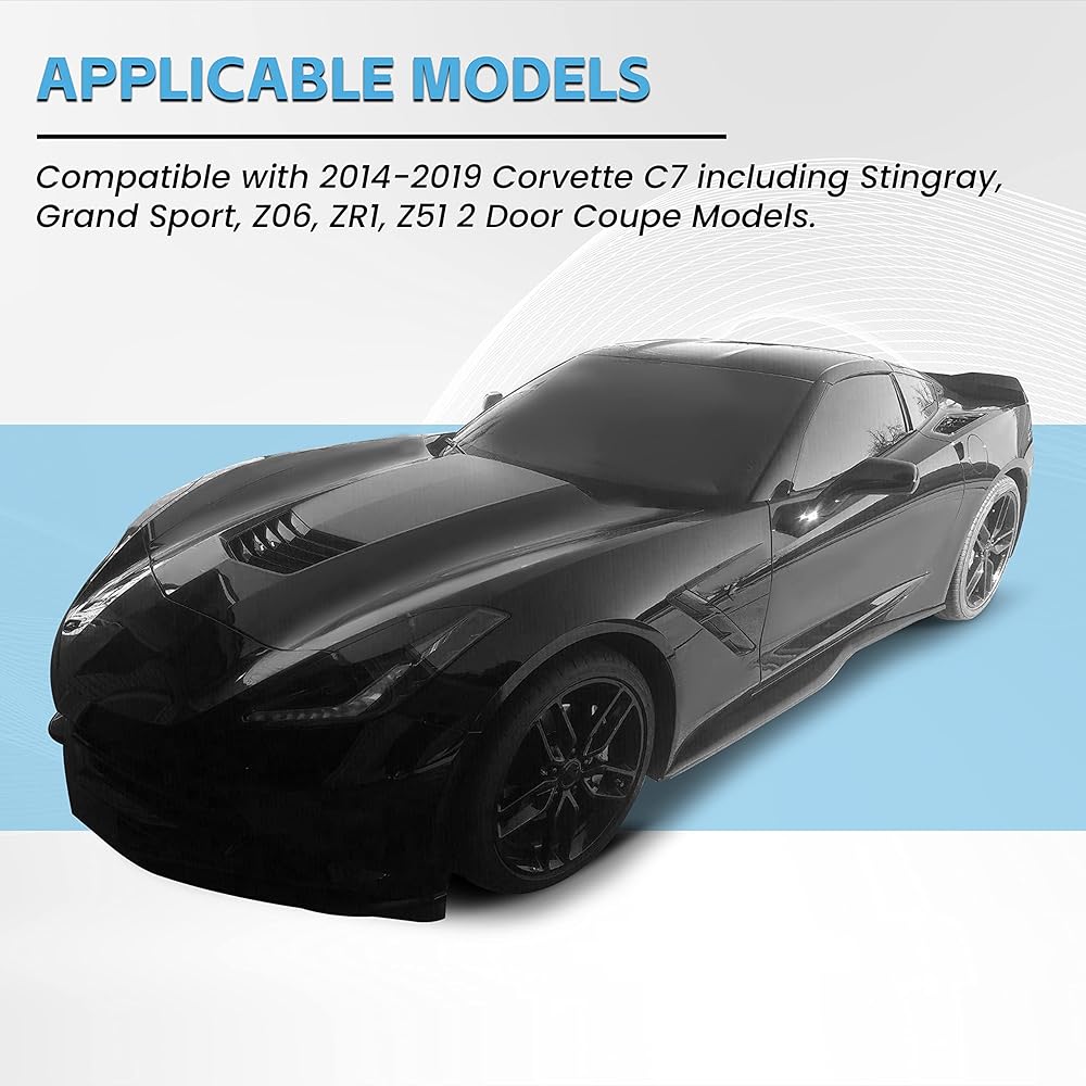 ECOTRIC side skirt 14-19 Corvette C7 Stingray Z06 ZR1 Z51 Grand Sports 2 Door Coupe Extension Locker Panel Side Side Parts Glossy Black