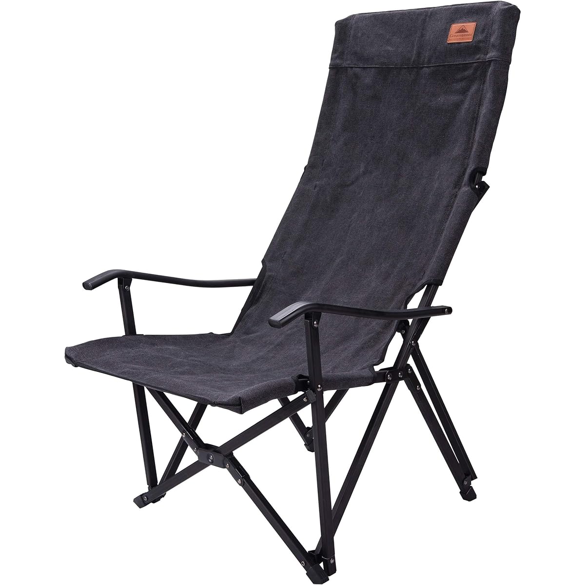 CAMPING MOON Relax Low Chair Low Style Chair Canvas Fabric Long Size Black F-1002C-BK