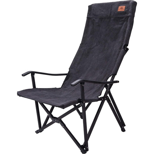CAMPING MOON Relax Low Chair Low Style Chair Canvas Fabric Long Size Black F-1002C-BK