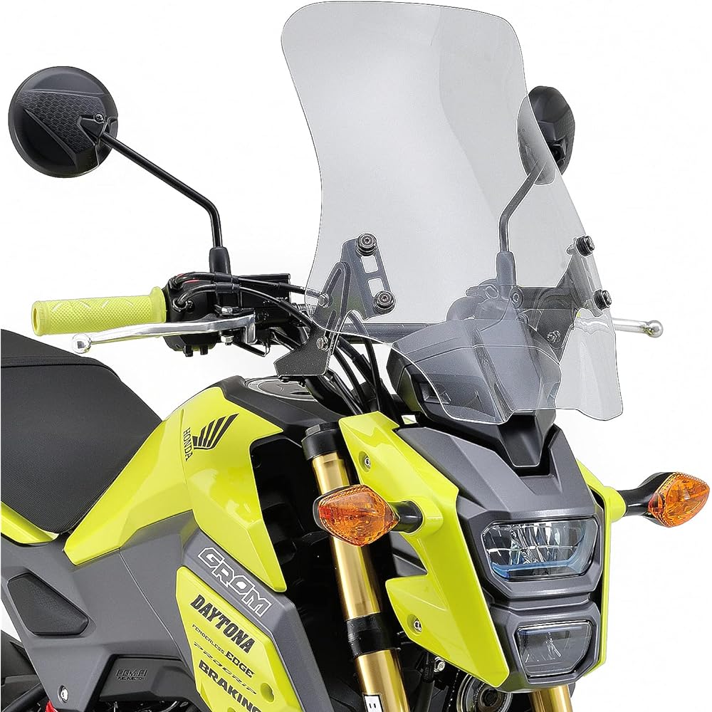Daytona Motorcycle Screen with Clamp Bar for Grom (16-19) Windshield RS Series Long Clear 95357