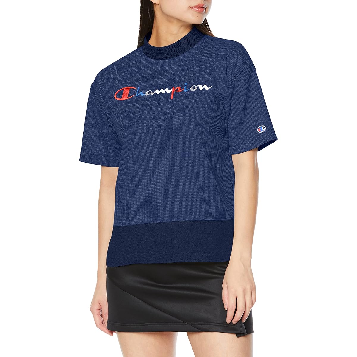 [Champion] Sweatshirt, Short Sleeve, Quick Dry, UV Protection, Heat Shield, Script Logo, Mock Neck Shirt, Women's Golf, CW-XG308