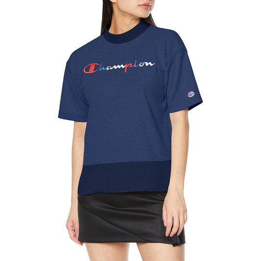 [Champion] Sweatshirt, Short Sleeve, Quick Dry, UV Protection, Heat Shield, Script Logo, Mock Neck Shirt, Women's Golf, CW-XG308