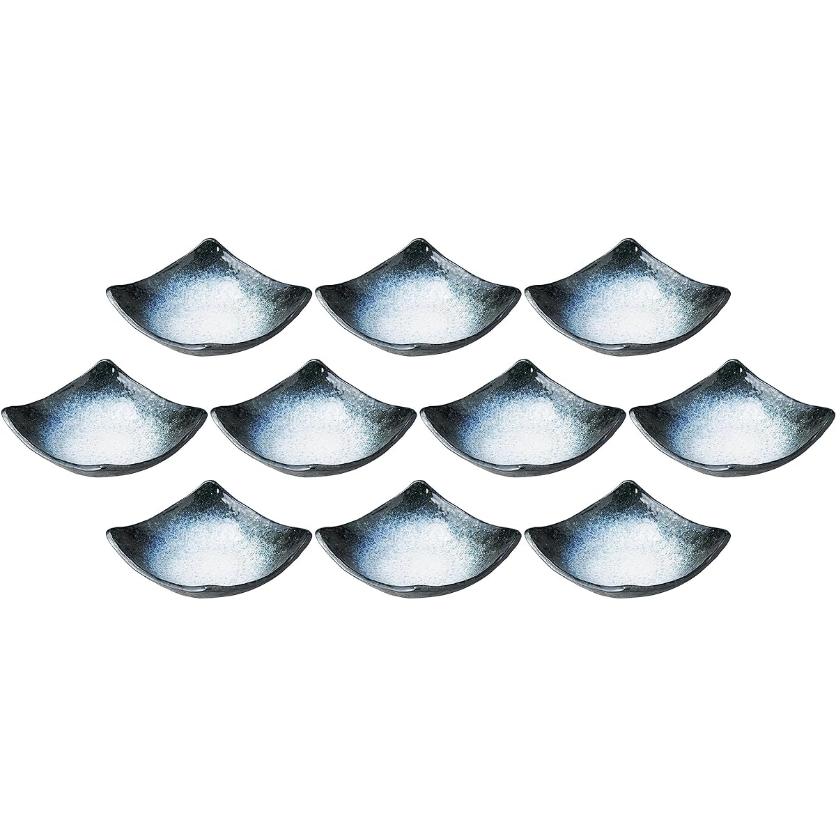 Set of 10 Sea of Clouds Diamond Shape 7.0 Bowl [16.6×16×5.2cm] [Square Bowl]