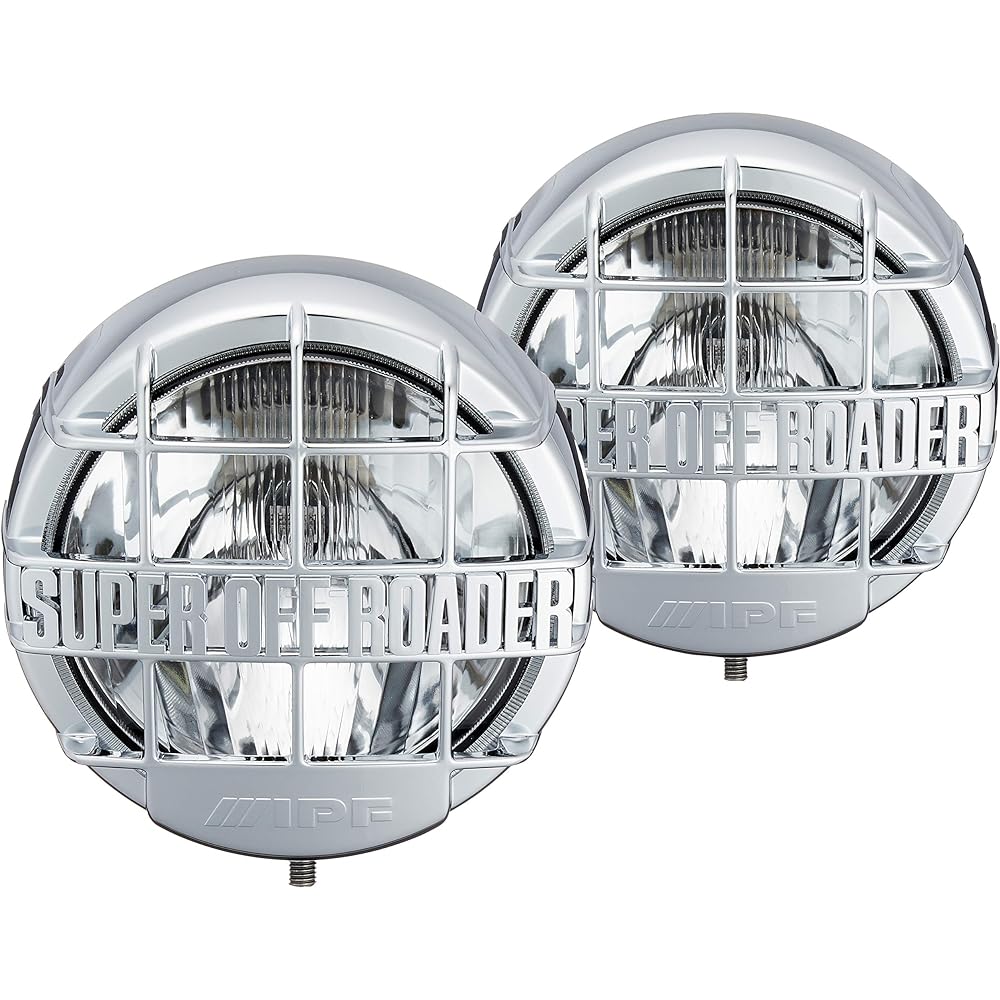 IPF Fog Lamp Halogen H3 Round Shape Diameter 200mm Genuine Color 12V Set of 2 Driving Light Distribution Clear Lens Plated Body Off-road S-9M12