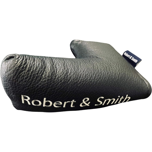 [Robert&Smith] Golf Putter Cover Full Grain Leather Genuine Leather Pin Type (Black) Magnetic Closure Type Golf Equipment