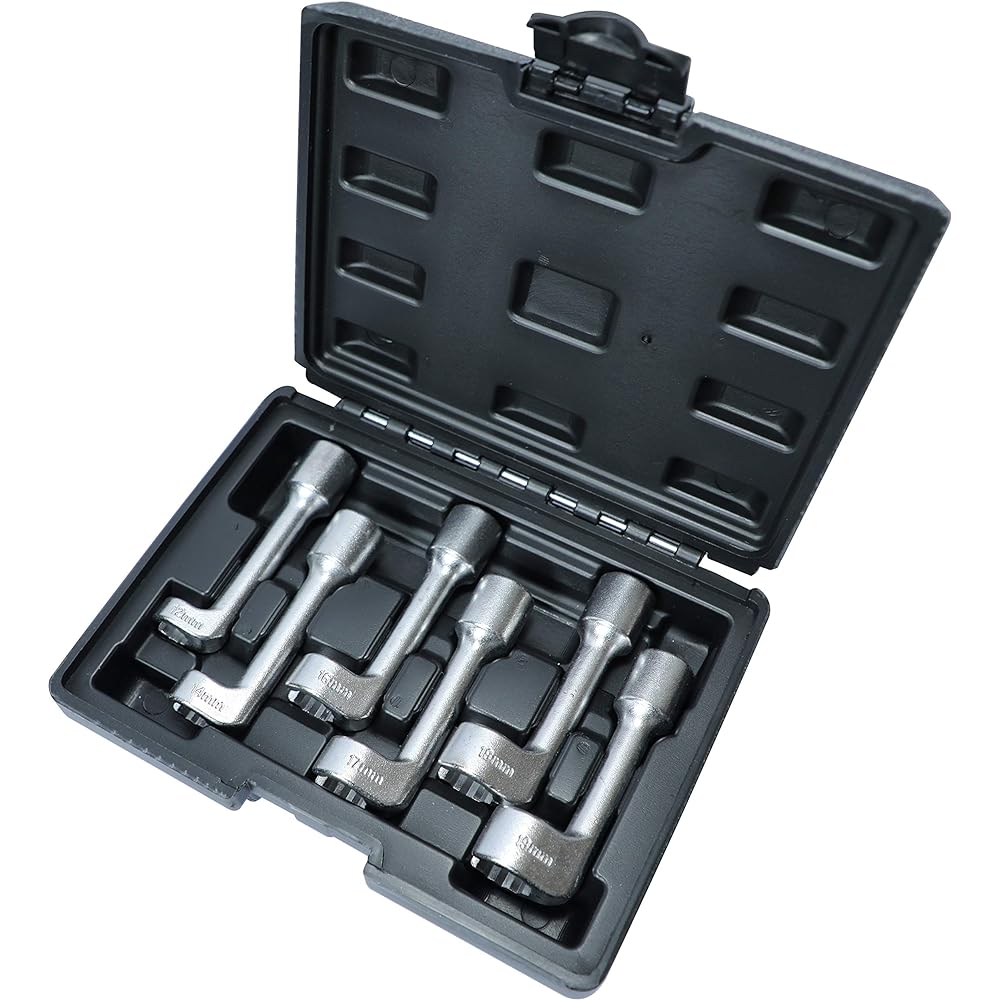 DPTOOL 12PT 1/2 inch DR L type diesel injector line socket set 12 14 16 17 17mm (6 pieces)