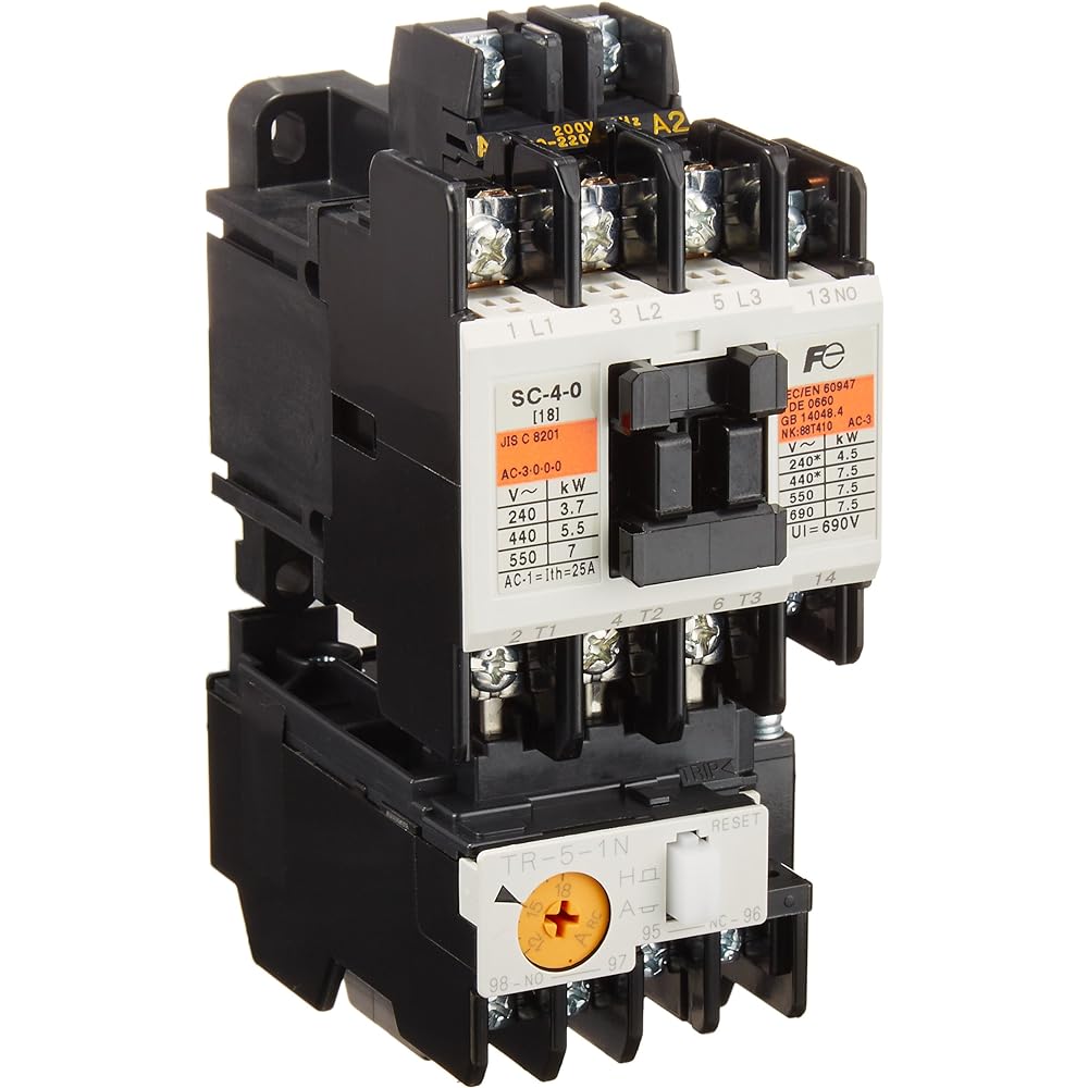 Fuji Electric standard electromagnetic switch without case cover SW-4-0-200V-3.7KW-AC200V-1A