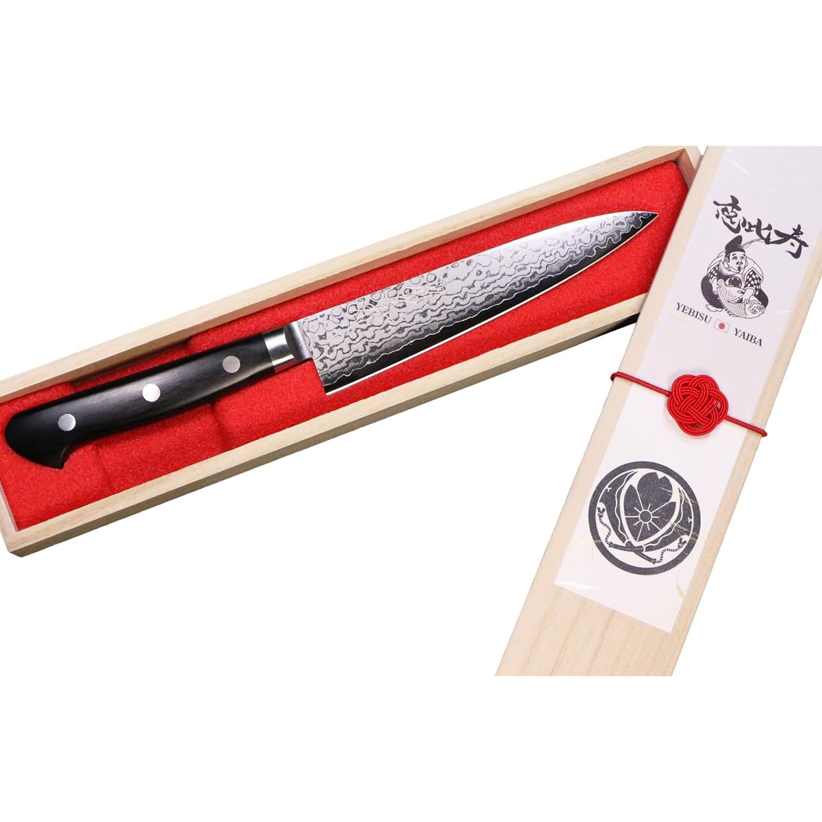 Ebisu Blade Nami -nami- / Petty Knife 135mm Sakai High Quality Knife VG-10 Damascus Paulownia Box Comes with free maintenance from Sakai craftsmen YEBISU YAIBA