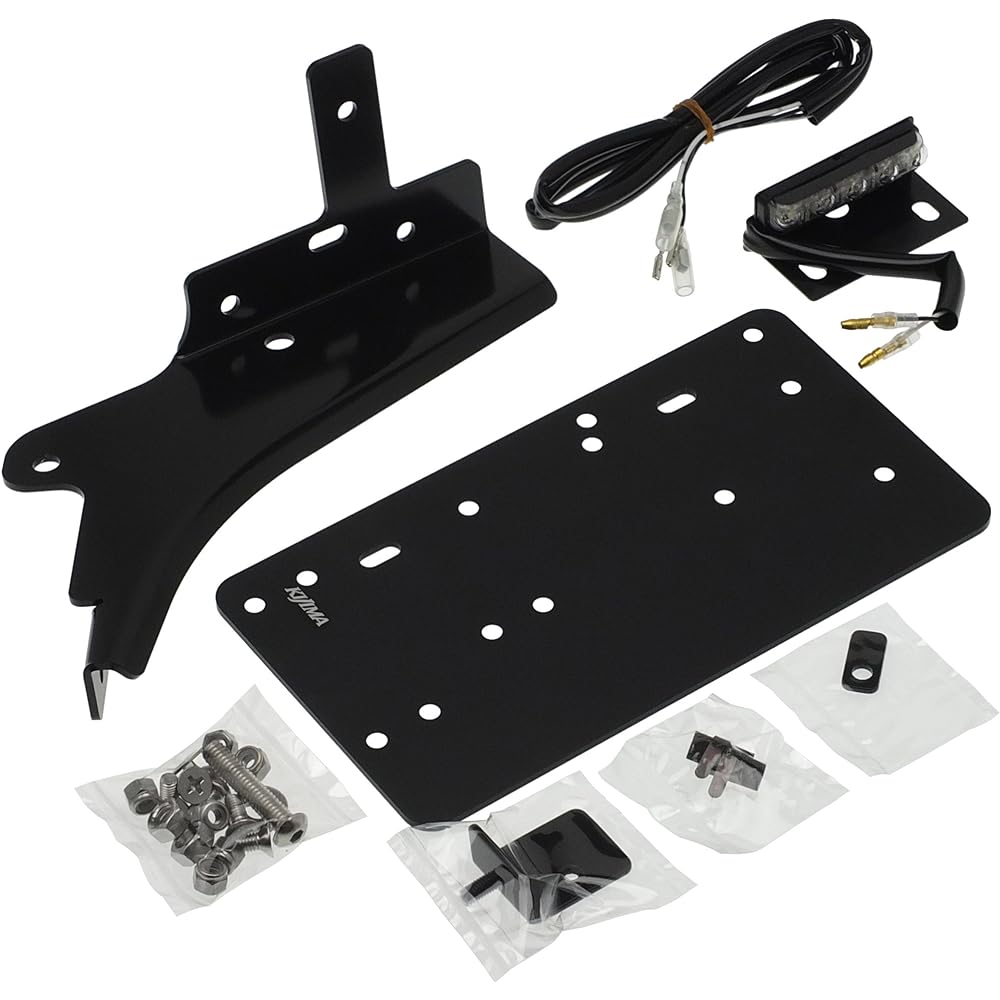 Kijima Motorcycle License Plate Side Mount Kit XL1200X/V ('09-) 1200N/883N Hanger Type Black HD-01442