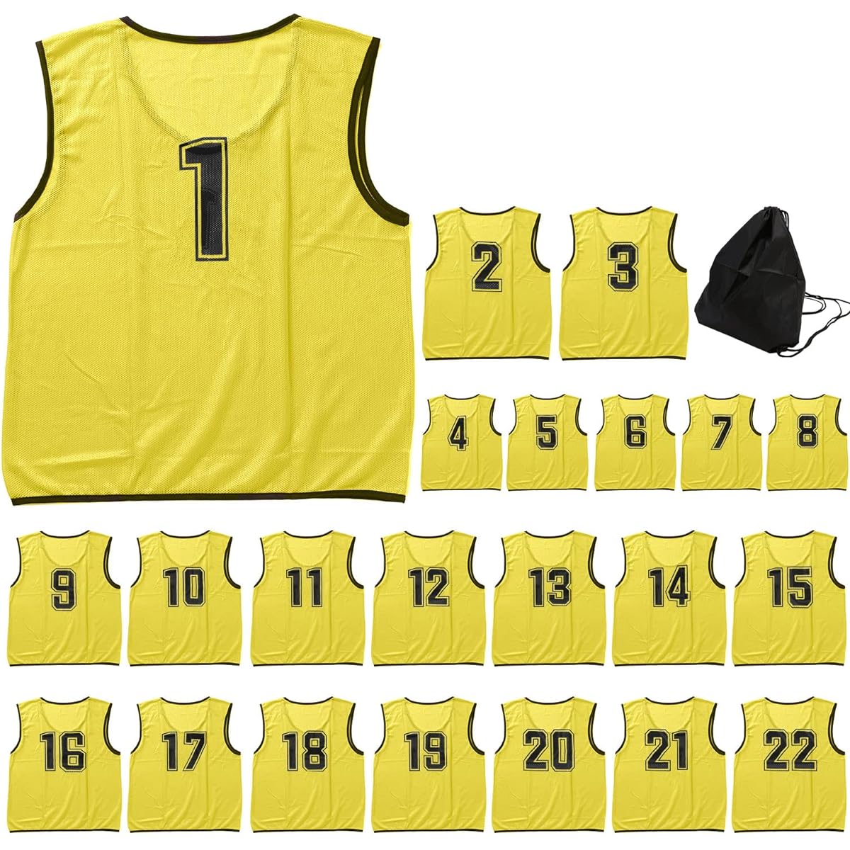 [Logic] Bibs for children and adults set, 10 colors available, bib, storage bag included, numbered, mesh, 30-day warranty, soccer, basketball, futsal, school, event, municipality, athletic meet, set of 22