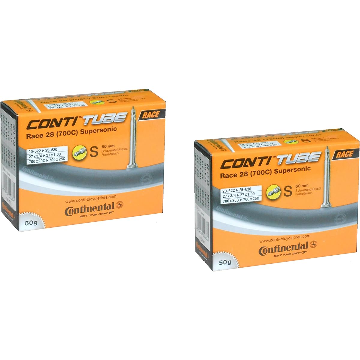 Set of 2 Continental Ultra Light Tube Supersonic Supersonic Race28 (700 x 20/25c (Valve Length 60mm)) [Parallel Import]