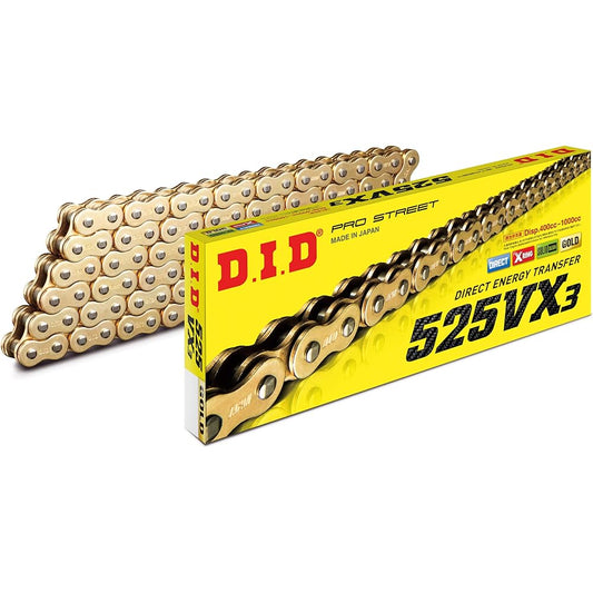 D.I.D Motorcycle Chain Caulk Joint Included 525VX3-114ZB G&G (Gold) For Two Wheel Motorcycles
