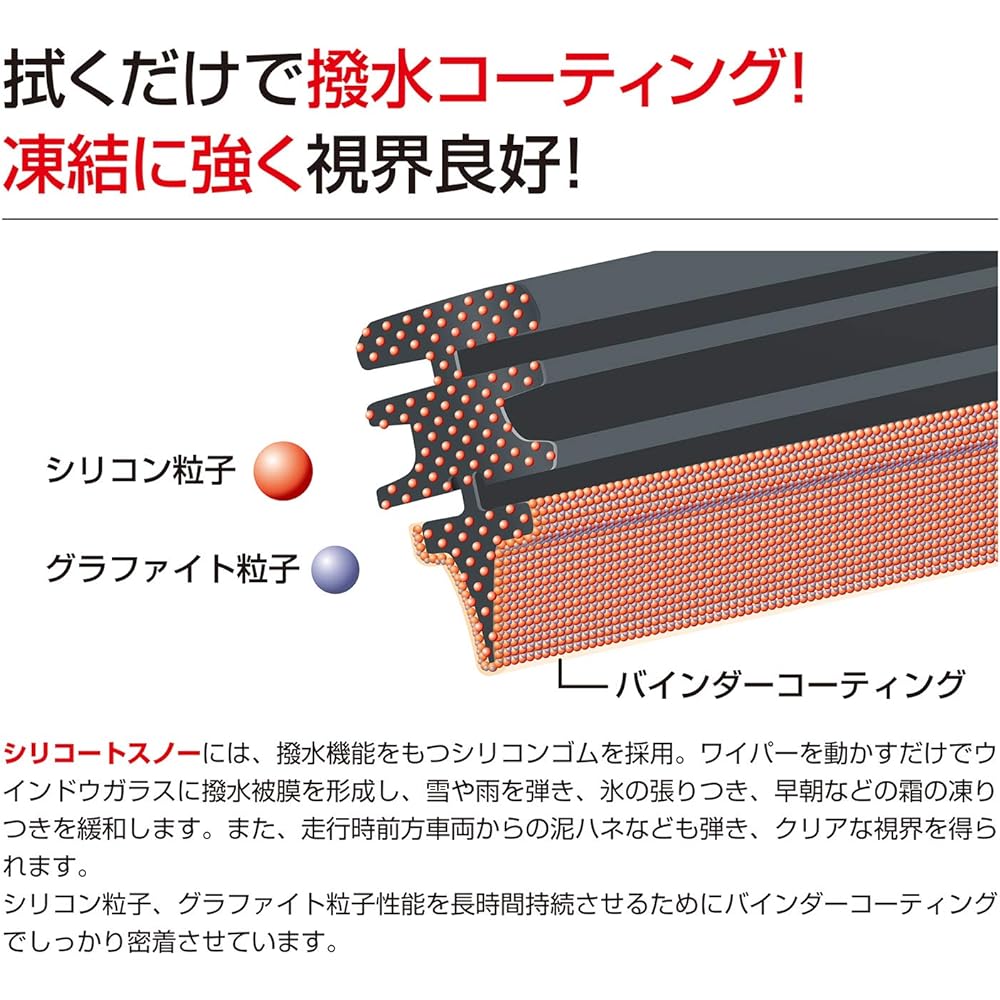 PIAA wiper blade for snow 650mm silicone coated snow special silicone rubber 1 piece part number T82 WSCT65W