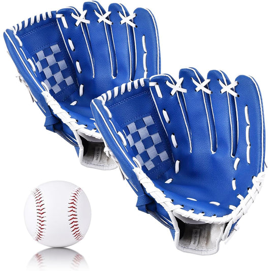 OTraki Baseball Gloves Parent-Child Set, 10.5 inches + 11.5 inches, All Finger Softball Gloves, For Catch Ball, Safety Impact Protection, Baseball Gloves, Ball Included, Parent-Child Interaction Baseball Gloves, Baseball Gloves, For Practice, For Beginne