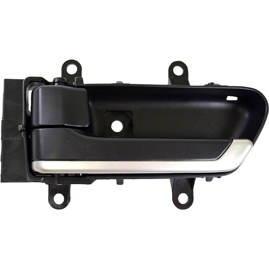 PT Auto Warehouse Ni-2907A-LH Inner door handle silver insert lever with black housing side side side