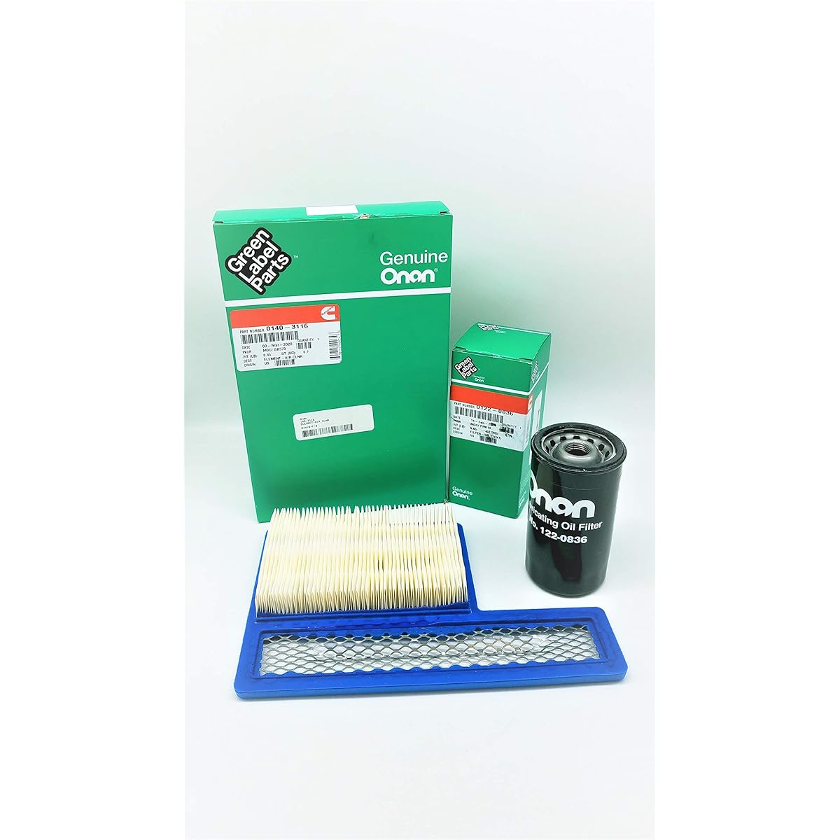 CUMMINS ONAN 140-3116 Air filter & 122-0836 Oil Filter Kit