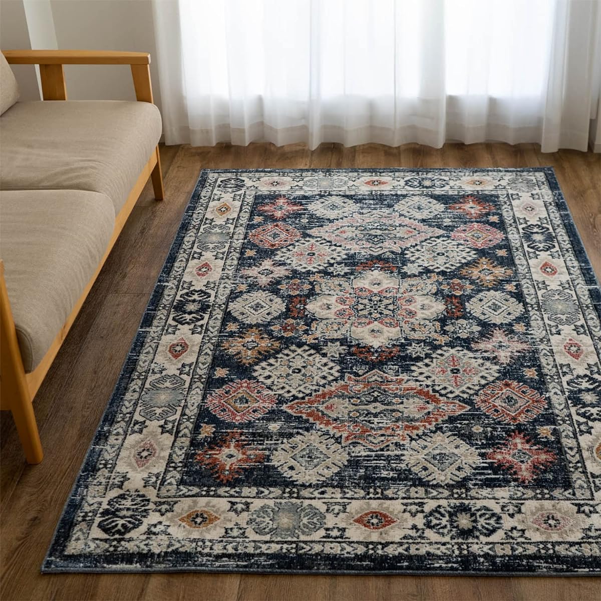 Sayan Sayan Vintage Pattern Classic Rug Arte 195×250 3 Tatami Navy